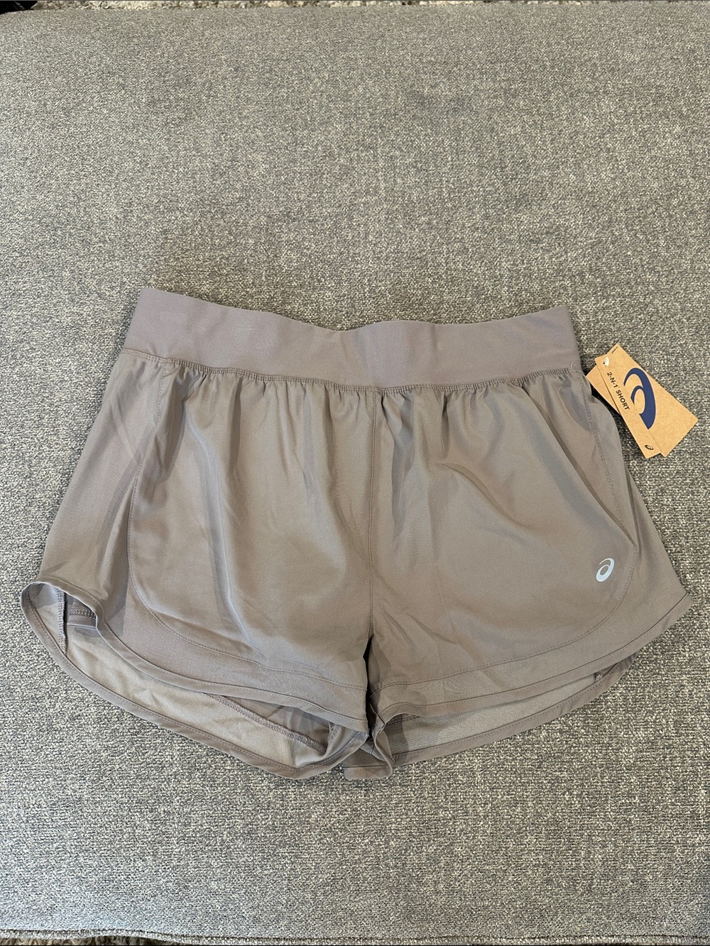 NWT- ASICS Women's Athletic Shorts - Taupe Gray size L